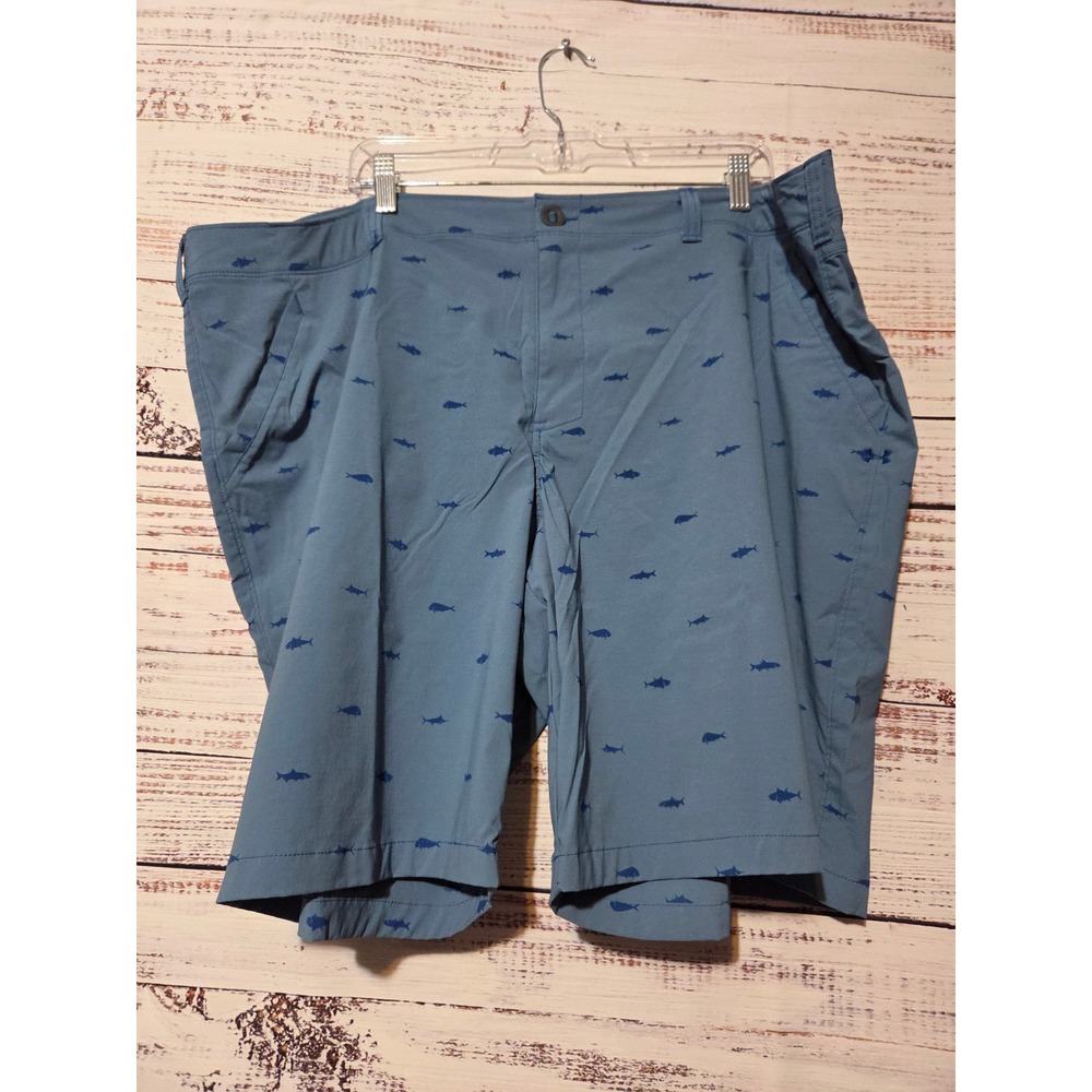 Under Armour Mens HeatGear Fish Print Shorts Blue Size 46 Fishing Golf Loose Fit